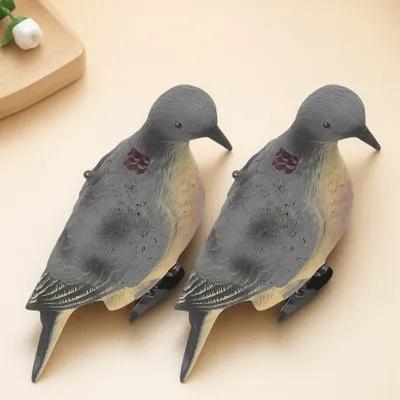 Hunting Outdoor Christmas Decorations - リアルなプラスチック製の狩猟用ダック（アヒル）の鳴き笛。屋外用。ハロウィンやクリスマスに。鳥の模造品、鳥の装飾品、鳥の置物。2個入り。