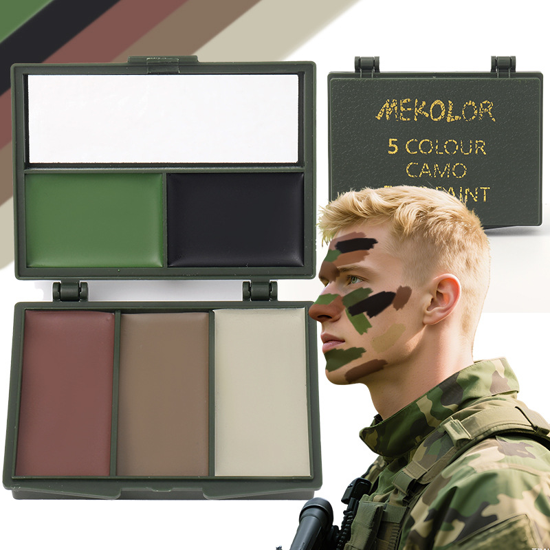 Camo Face Paint - 5色フォレストカモ-コンパックフェイスペイントキット、ポケットサイズ、長持ち、使いやすい隠蔽メイク、ハンターズスペシャリティーズ向け