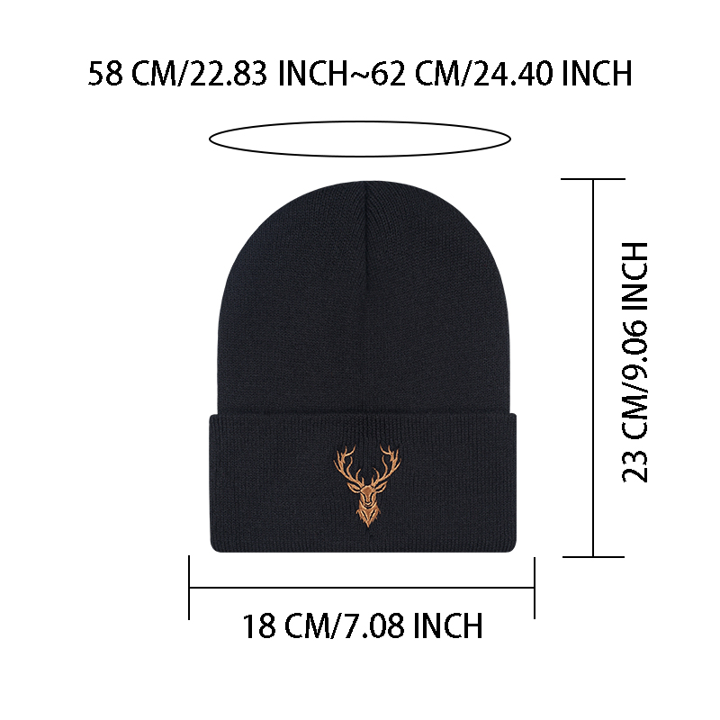 レトロ バックス ムース 刺繍入りビーニー—ユニセックス ニ - Hunting Outdoor Christmas Decorations のレビューと価格