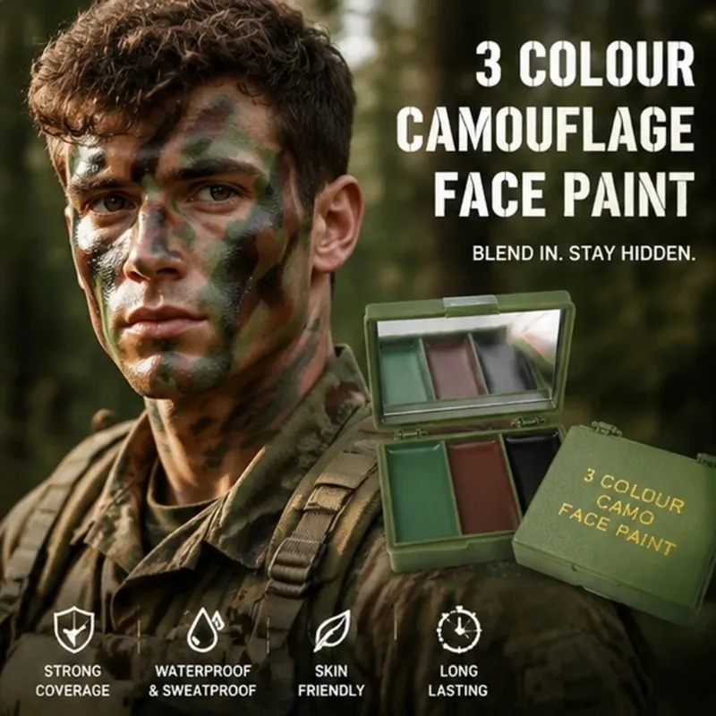 三色迷彩フェイスペイント戦術アウトドア Cs フィールド装備 - Camo Face Paint のレビューと価格