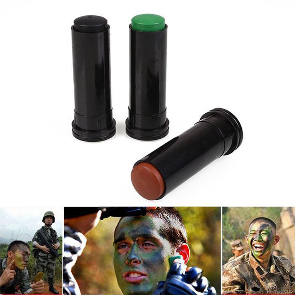 3本セットのミリタリー風フェイスペイント、迷彩柄のペイントス - Camo Face Paint のレビューと価格