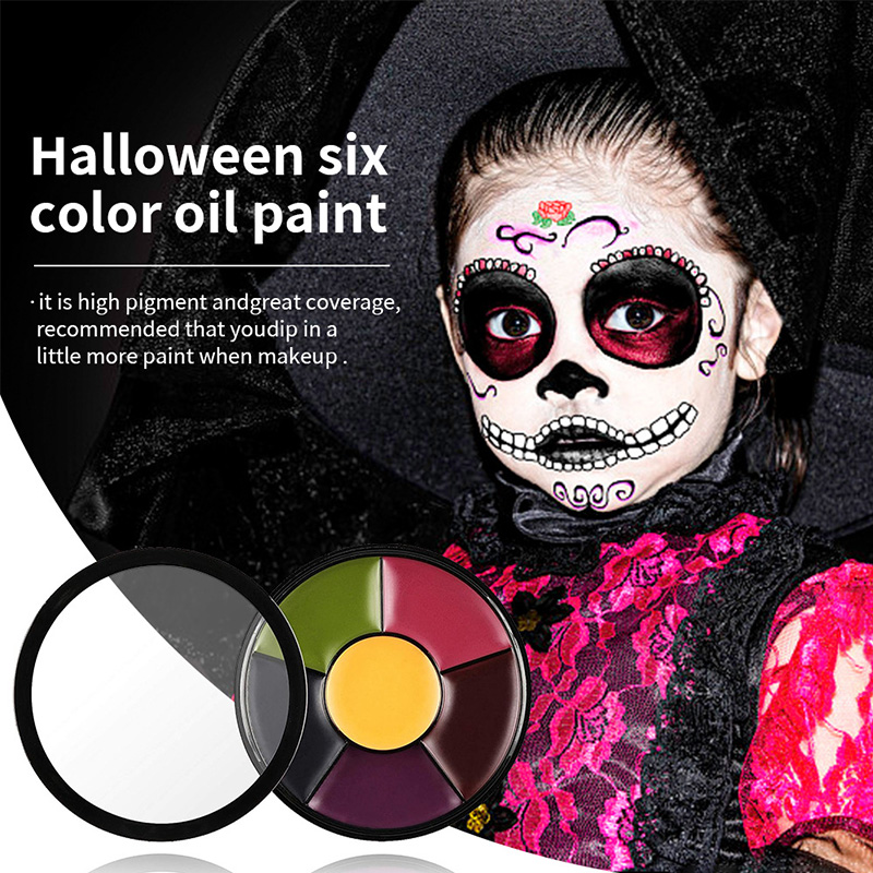 6 色オイルフェイスペイントパレットハロウィンパーティー迷彩 - Camo Face Paint のレビューと価格