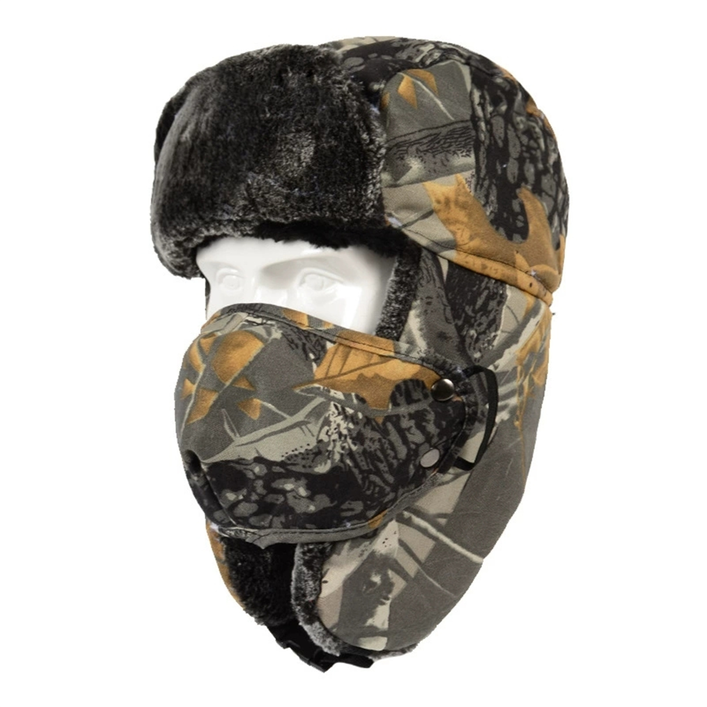 冬のメンズ迷彩厚いハンティングハットマスク付きアウトドア女性 - Hunting Outdoor Hats のレビューと価格