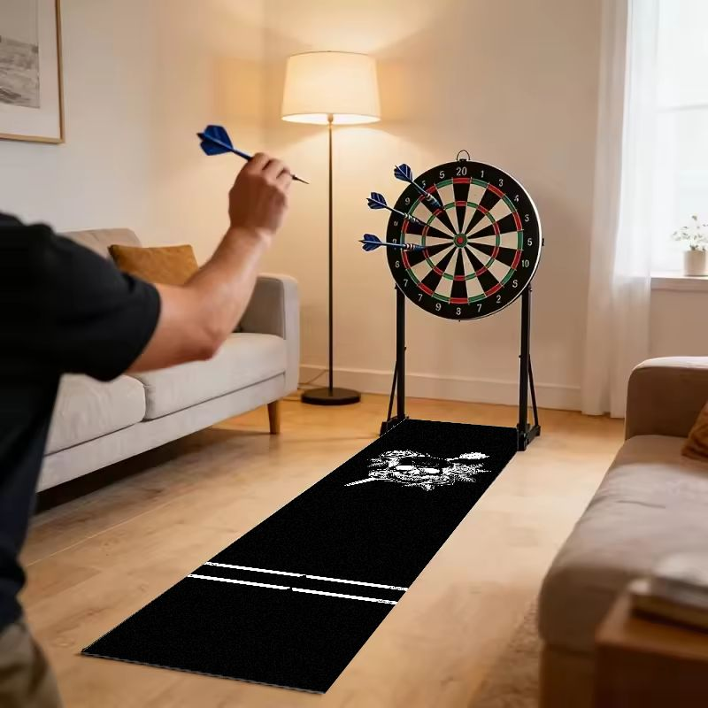 VIKAMA素朴な鹿柄ダーツマット、オケ色のスローライン、滑 - Hunting Outdoor Mat のレビューと価格