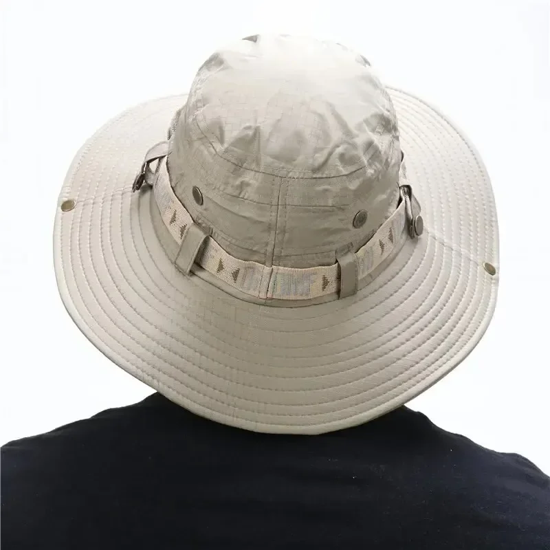 夏の男性バケットハット屋外 UV 保護つば広パナマサファリ狩 - Hunting Outdoor Hats のレビューと価格