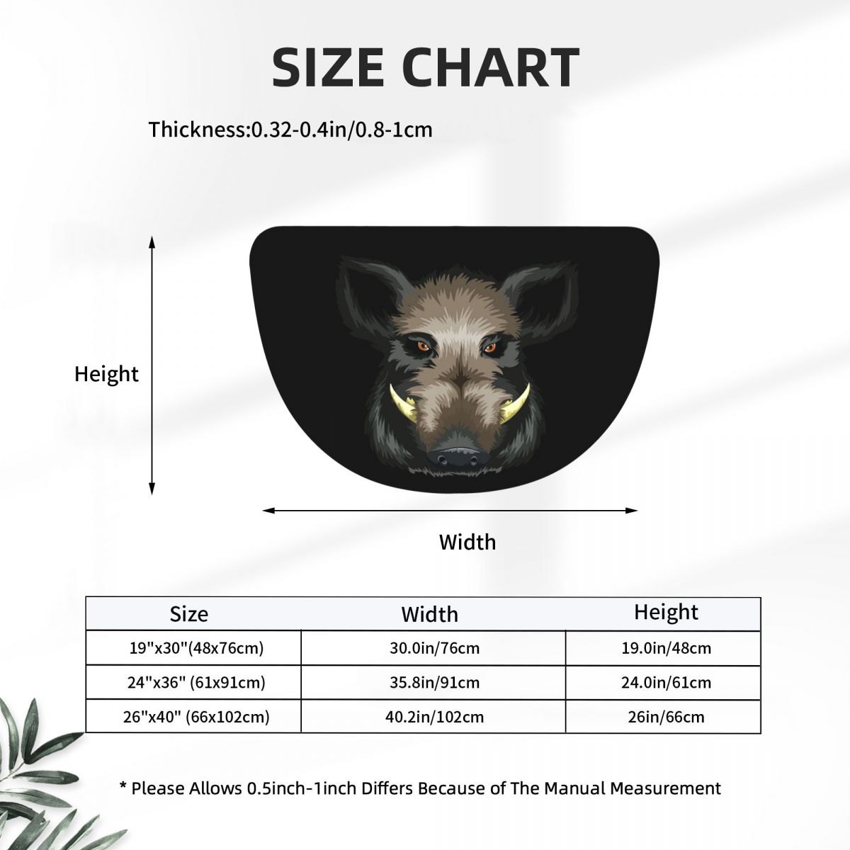 面白い野生の猪の狩り柄の柔らかいフランネル製半円形ドアマット - Hunting Outdoor Mat のレビューと価格