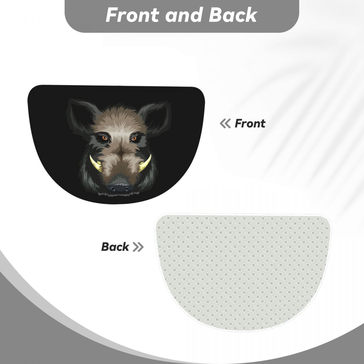 面白い野生の猪の狩り柄の柔らかいフランネル製半円形ドアマット - Hunting Outdoor Mat のレビューと価格