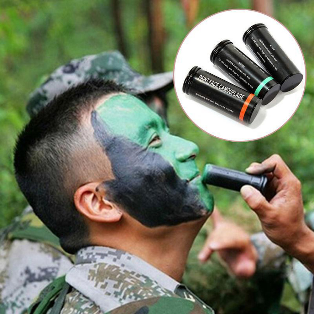 3本セットの迷彩柄フェイスペイントキット。肌に優しく、汗に強 - Camo Face Paint のレビューと価格