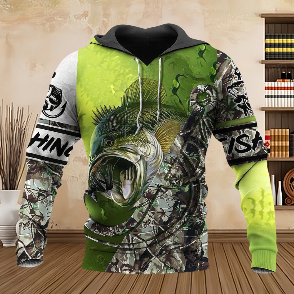 ワイルドフィッシングプリント3Dカジュアルフーディー メンズ - Wildman Hunting & Outdoor Linton'S Corner Silver Lakes のレビューと価格